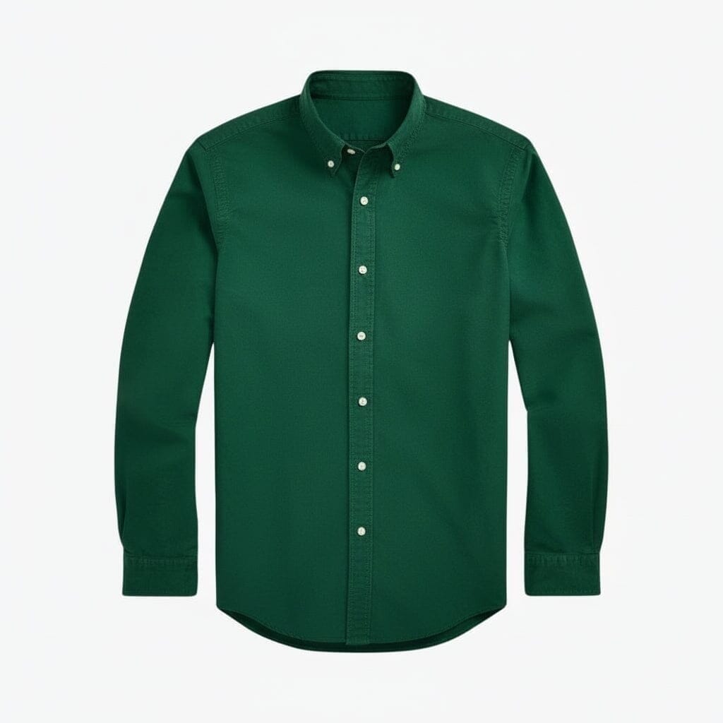Slim Fit Oxford Hemd - Garment-Dyed Vahler Waldgrün S 