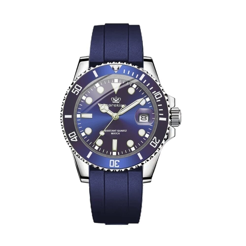 Subdate Sport Herrenarmbanduhr - Quarz Luxusuhr Mit Datumsanzeige Vahler Blau 