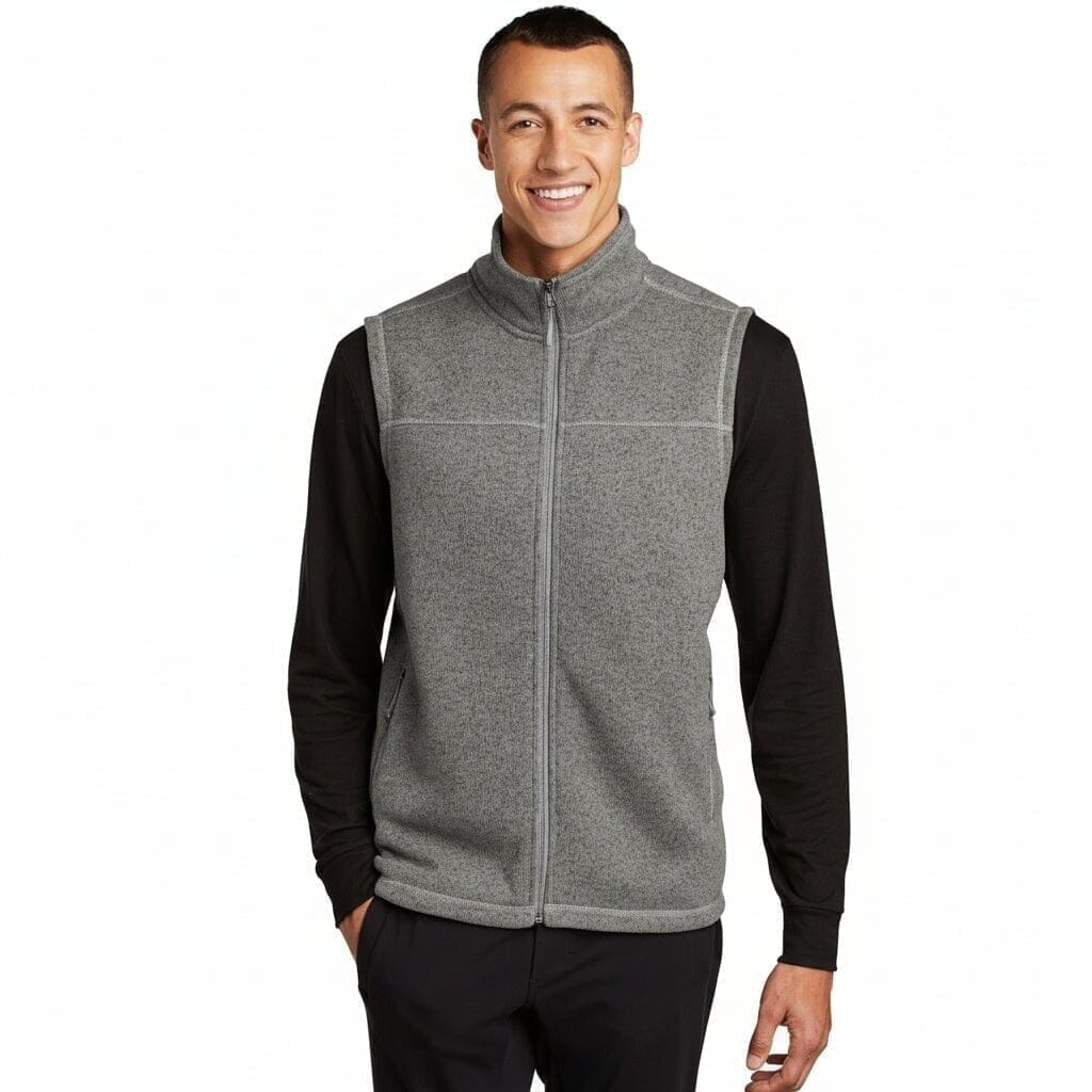Sweater Fleece Weste Vahler Mittelgrau Meliert S 