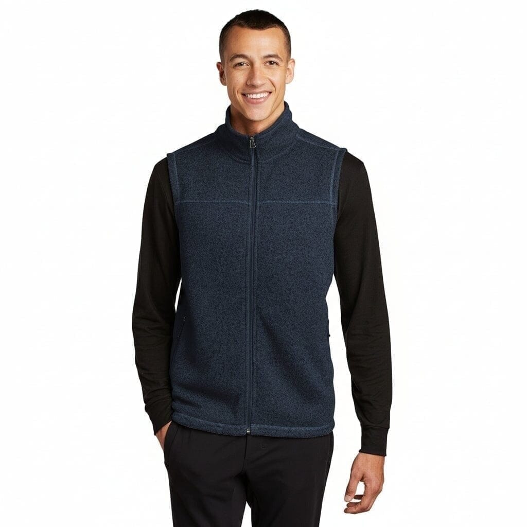 Sweater Fleece Weste Vahler Stadtblau Meliert S 