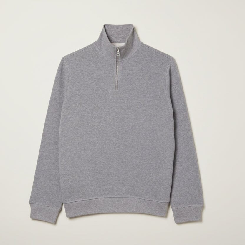 Sweatshirt Mit Reißverschluss Und Hohem Kragen Vahler Hellgrau meliert S 