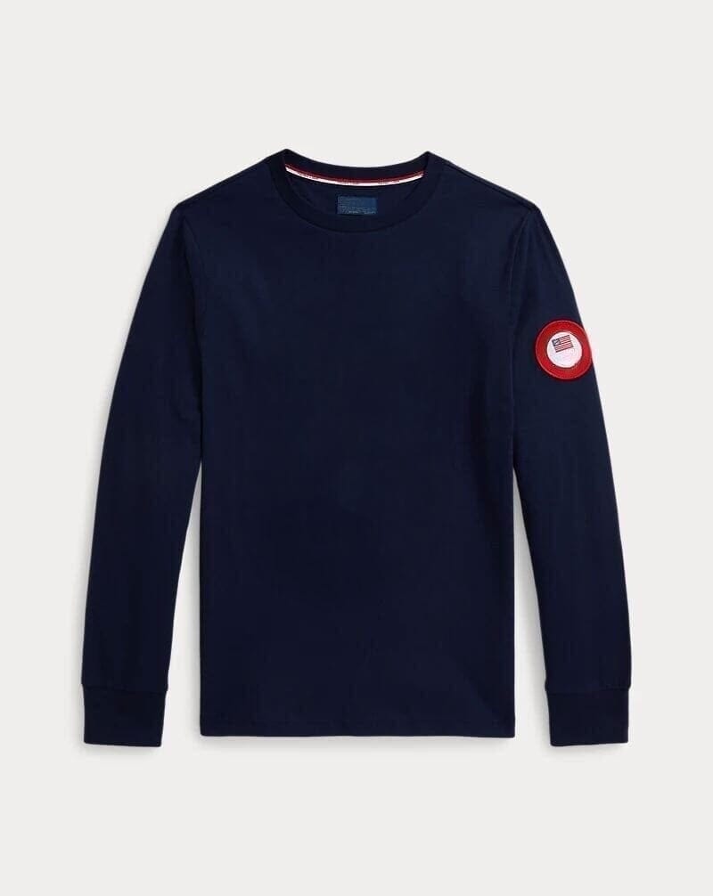 Team USA Polo Bear Langarm-T-Shirt Vahler Elegantes Marineblau S 