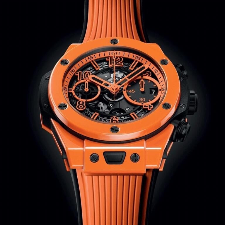 Unico Orange Keramik 42mm Herrenuhr Vahler 