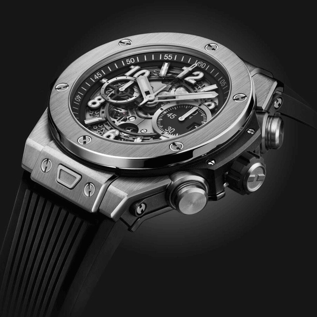 Unico Silber Schwarz 44mm Herrenchronograph Vahler 