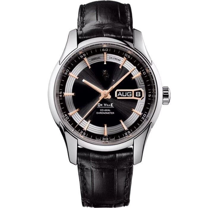 Ville Hour Vision Annual Calendar Co-Axial Chronometer Herrenuhr Vahler 