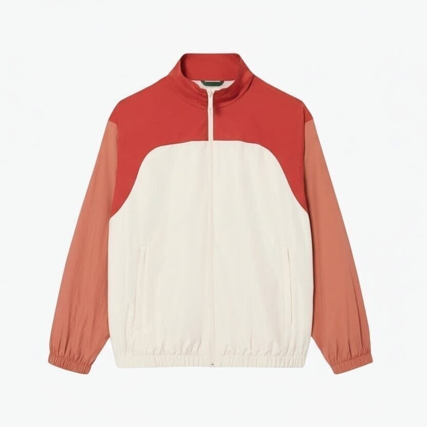 Wasserabweisende Color-Block Trainingsjacke Vahler Weiß / Braun / Hellbraun S 