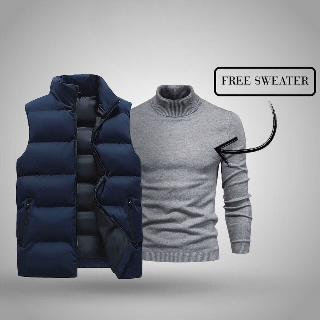 Weste + Gratis Pullover (schlussverkauf) Vahler Blau Schwarz S