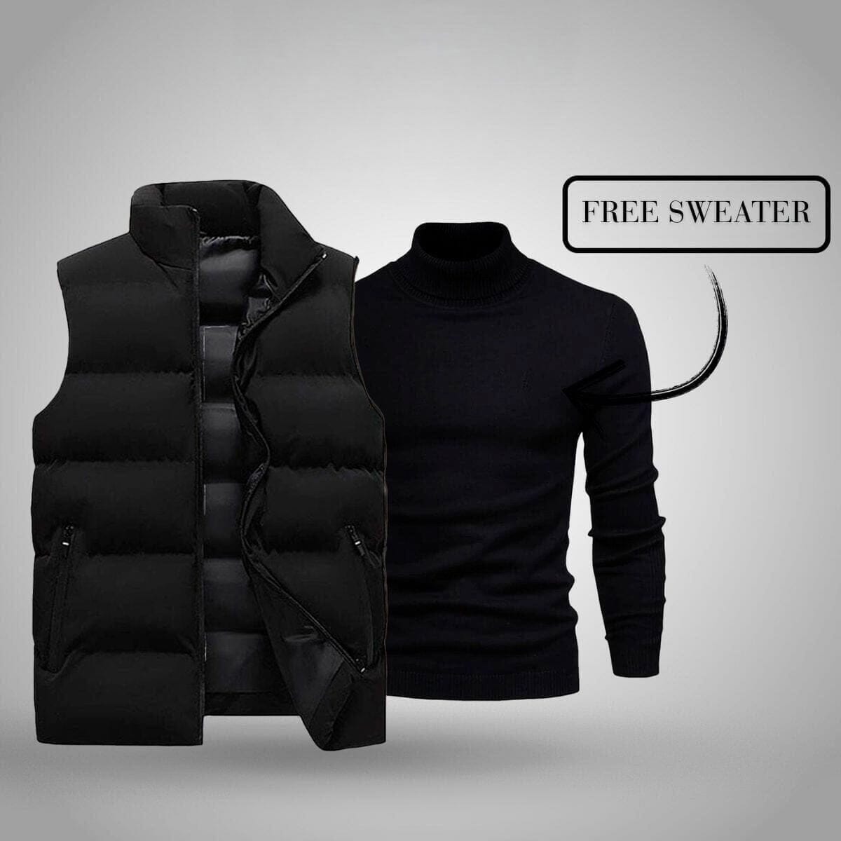 Weste + Gratis Pullover (schlussverkauf) Vahler Schwarz Schwarz S