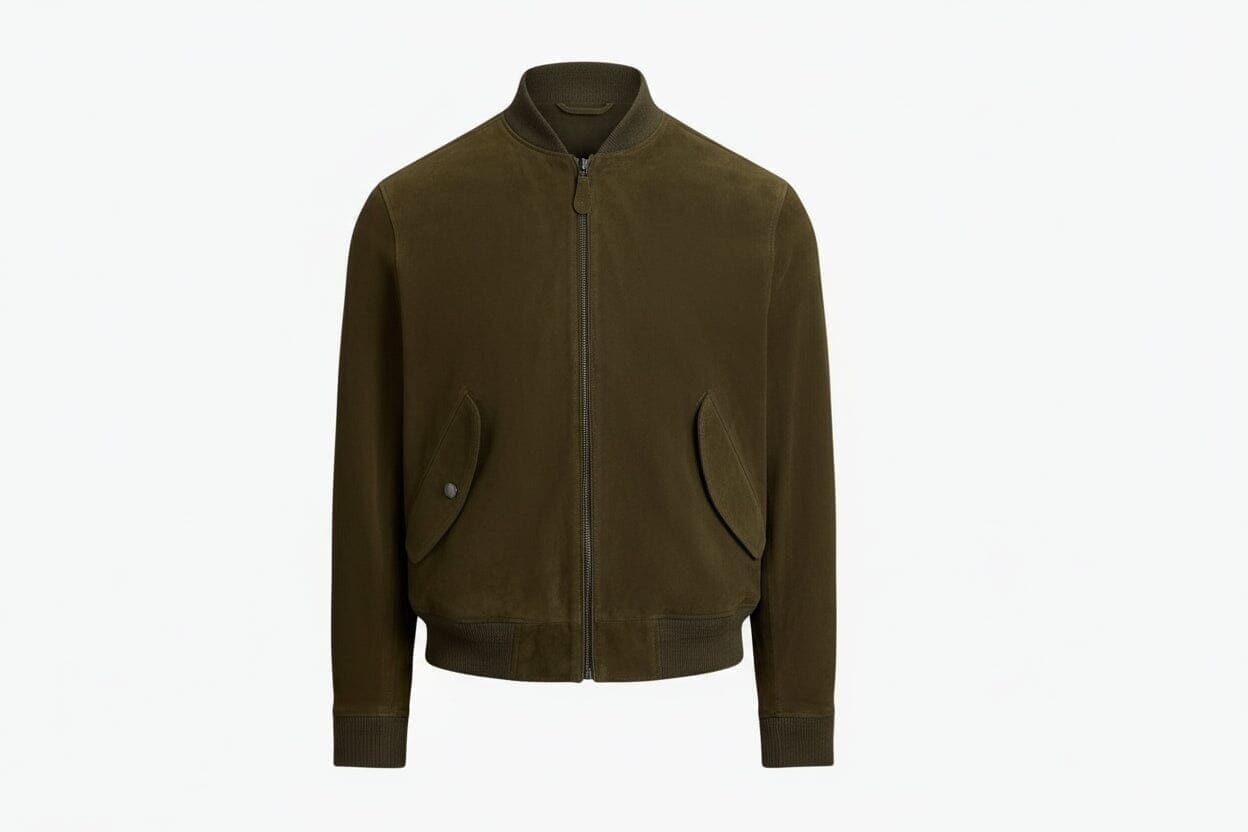 Wildleder Bomberjacke Vahler Dunkel Loden S 