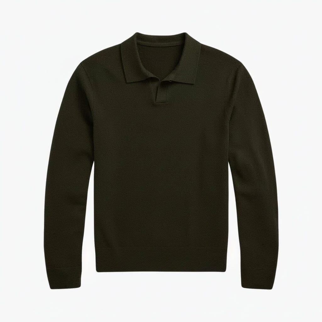 Woll-Pullover Mit Johnny-Kragen Vahler Blattgrün S 