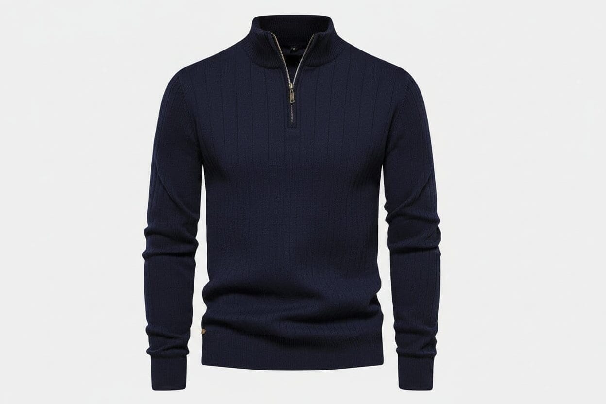 Zip Classic Strickpullover Vahler Blau S 