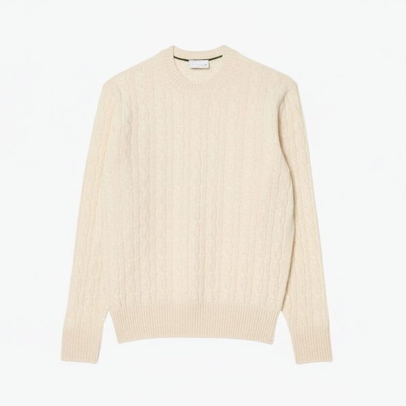 Zopfmuster Pullover Aus Gekämmter Wolle Mit Rundhalsausschnitt Vahler Weiß S 